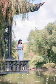 [Welfare COS] Schattig meisje Lu Qingqing kyokyo - blauwe cheongsam